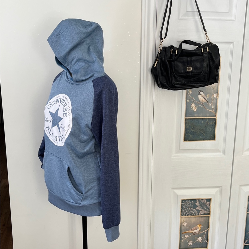 💗Youths Unisex NWOT Converse Two-Tone Blue Hoodie - Picture 13 of 17